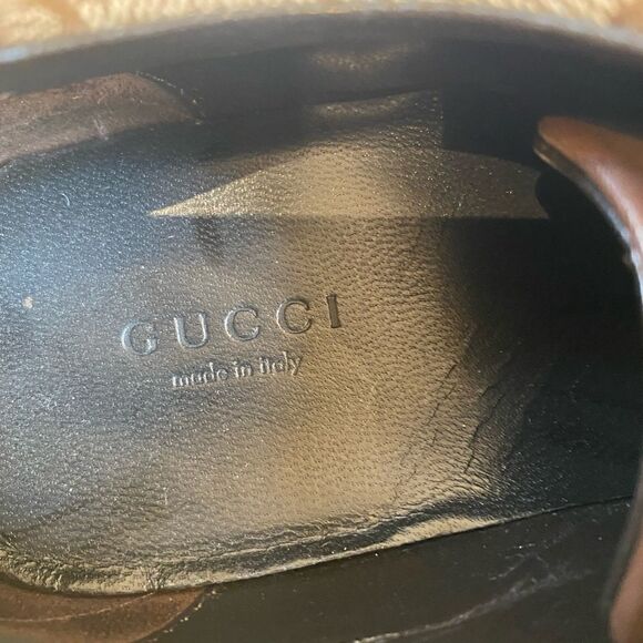 Gucci brown leather logo sneaker - size 10.5 - Picture 5 of 5